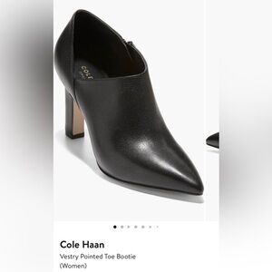 Cole Haan heeled black booties worn 2x.

• 3" heel
• Cushioned footbed